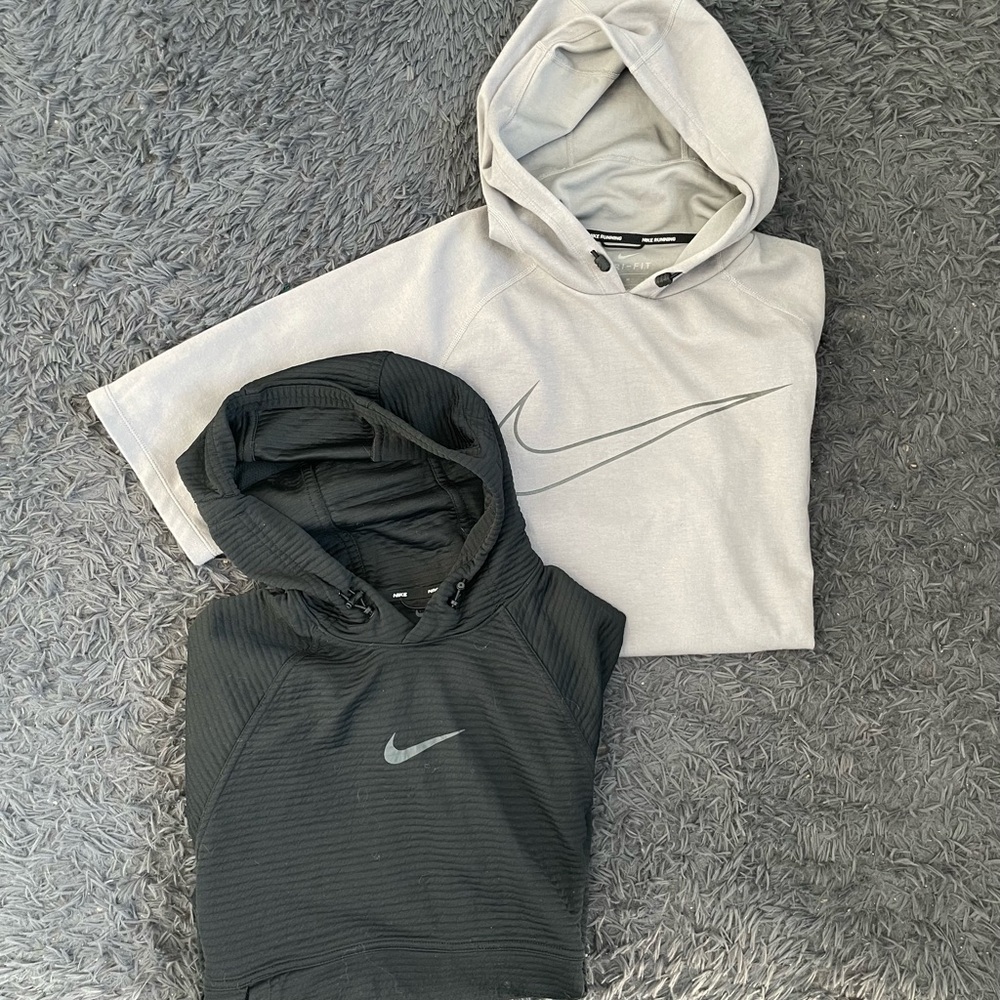 Men Size Medium Nike Dri-Fit Workout Hoodie Bundle Black Grey